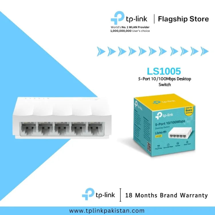 TP-Link LS1005 5-Port 10/100Mbps Desktop Switch - Ver 1.0
