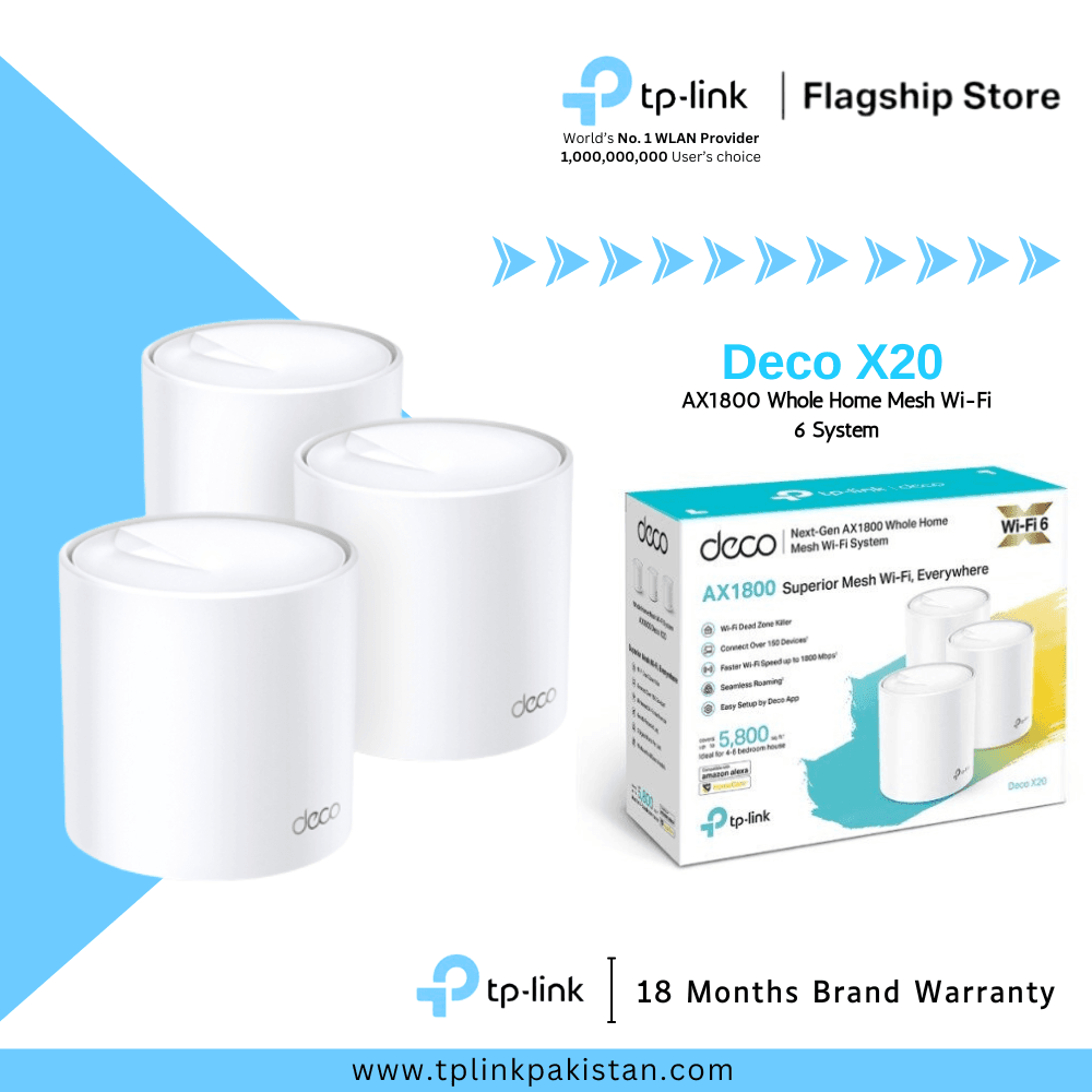 TP-Link Deco X20 AX1800 Whole Home Mesh Wi-Fi 6 System - 3-Pack | Ver 3.0