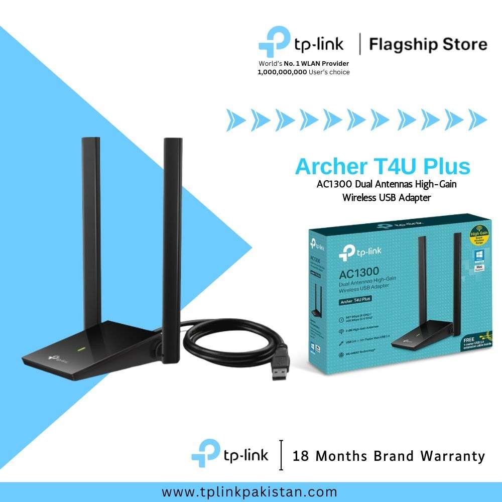 TP-Link Wi-Fi Adapter Archer T4U Plus AC1300 Dual Band High-Gain Wireless USB Adapter