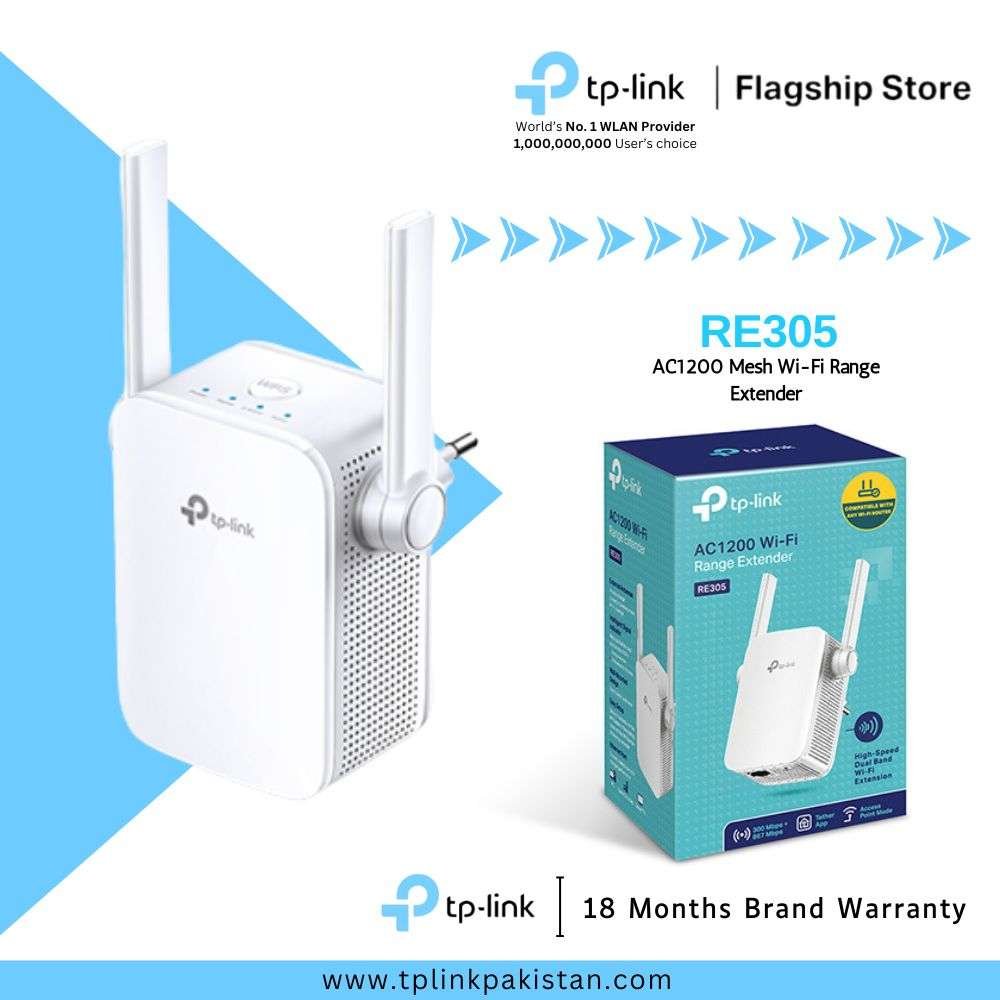 TP-Link RE305 - AC1200 Wi-Fi Range Extender - Ver 4.0 - OneMesh